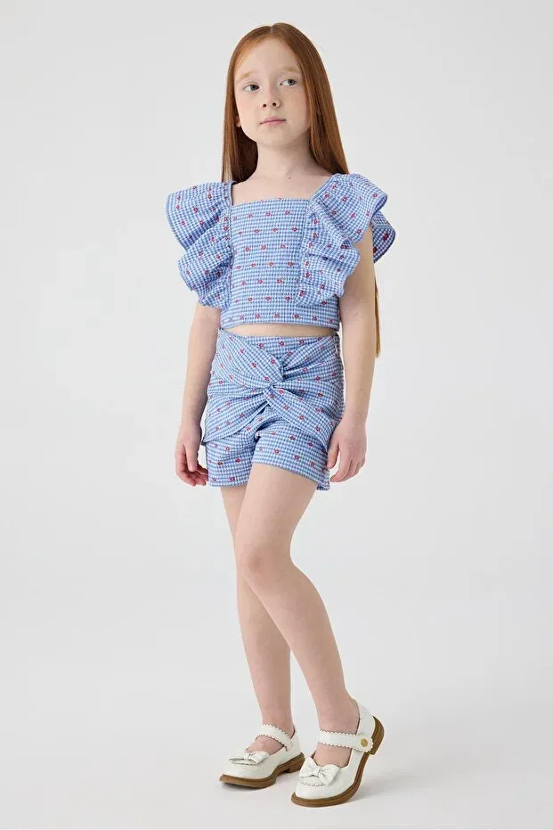 Детские шорты для девочек с принтом Tyess, Multicolor