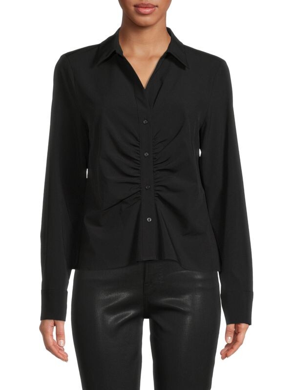 

Однотонная рубашка со сборками Calvin Klein Black