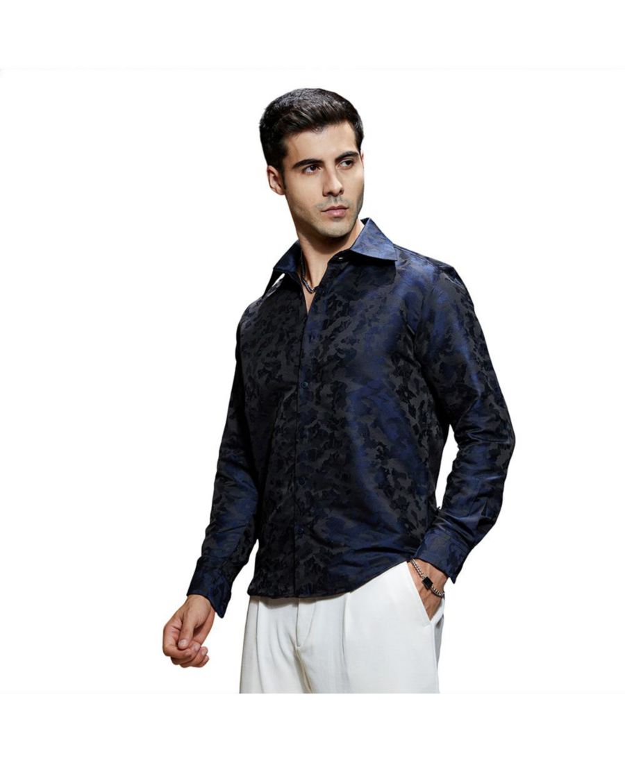 

Мужская темно-синяя рубашка с абстрактным узором Campus Sutra, Blue