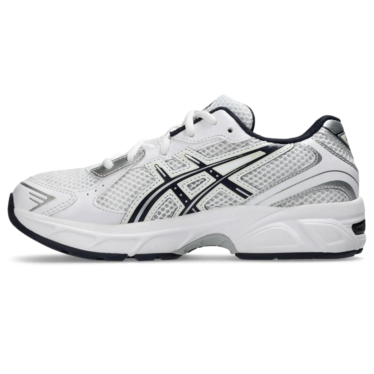 Детские кроссовки для девочек с принтом Gel-1130 Elementary School ASICS, Midnight White — фото 4