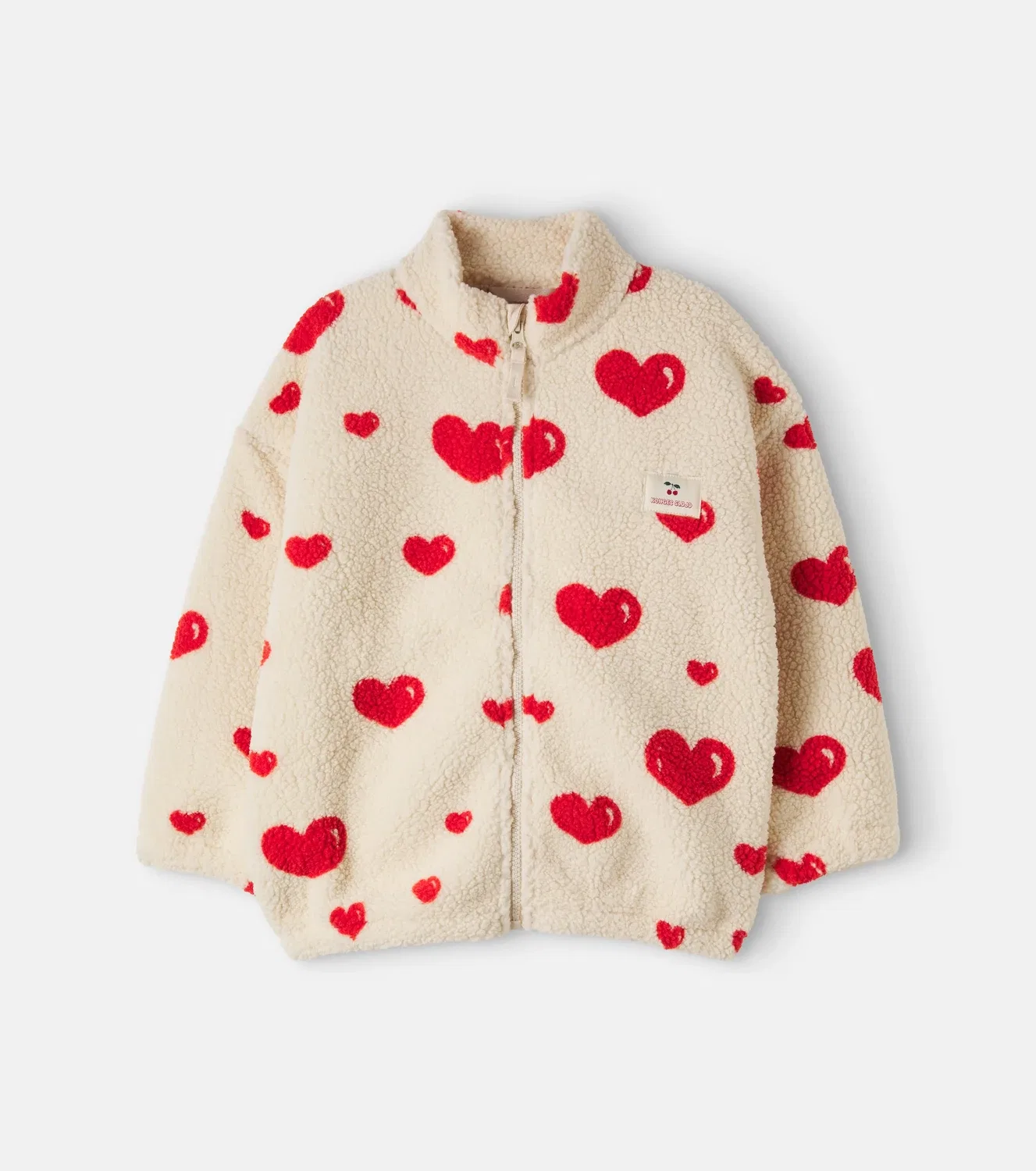 Легкая куртка из флиса с принтом Coeur Amour Konges Sløjd, бежевый
