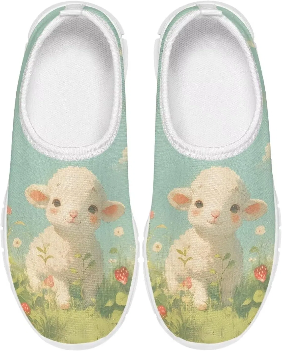 Детские кеды для мальчиков и девочек с принтом животных Quxjehoe, Little Lamb — фото 4