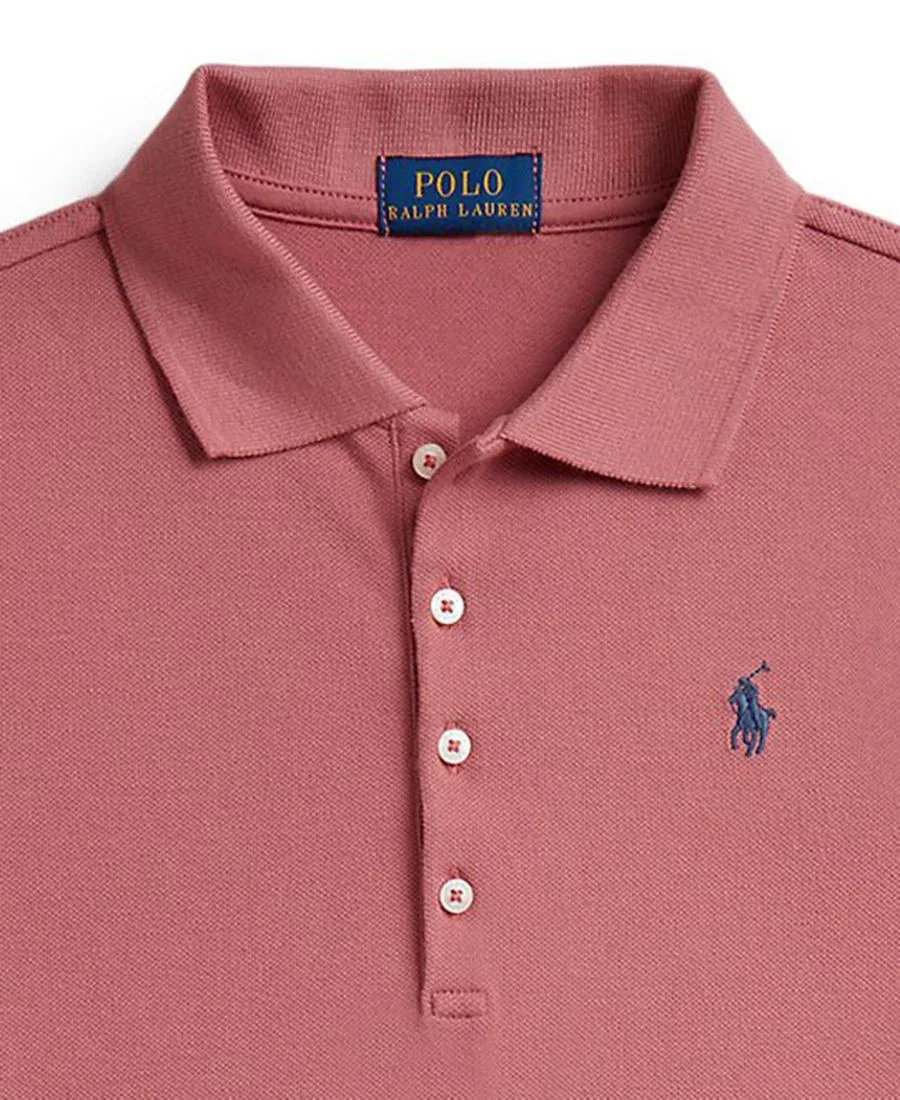 Платье-поло с плиссированной юбкой, модель Pleated Stretch Mesh Polo Dress Polo Ralph Lauren, Canvas Pink — фото 3
