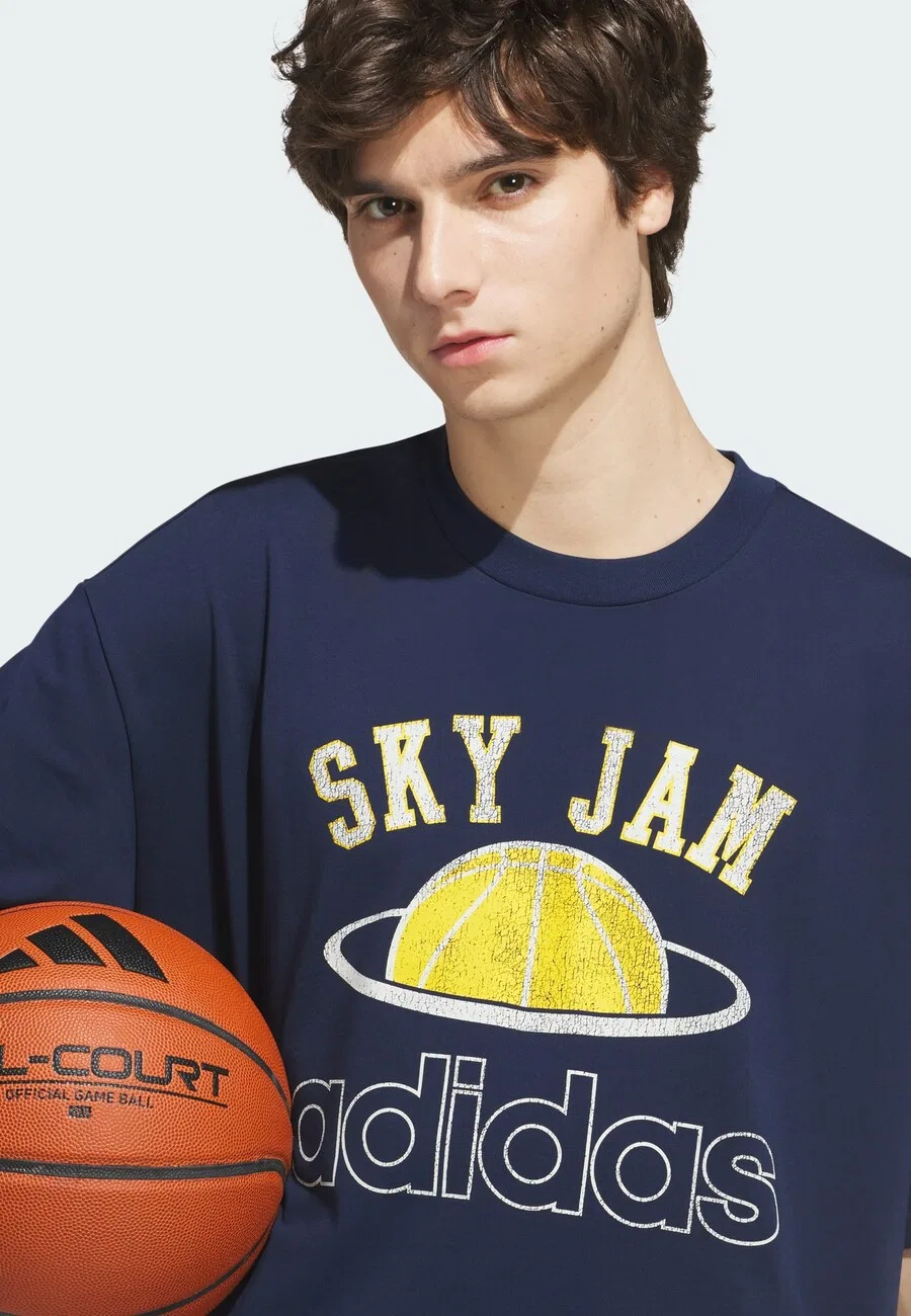 Футболка ADIDAS ORIGINALS 'Skyjam' темно-синего цвета — фото 4