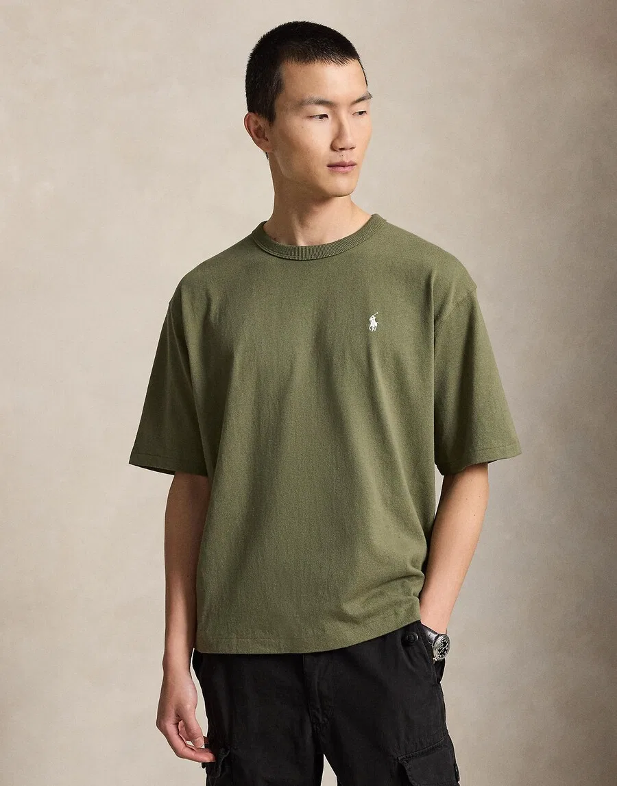 Футболка Polo Ralph Lauren оливкового цвета — фото 2
