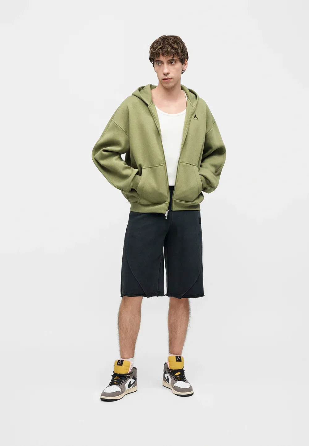 Толстовка на молнии Jordan, Alligator/Medium Olive — фото 2