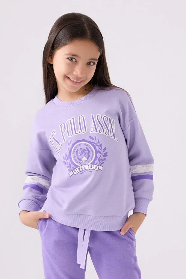 Детский спортивный комплект для девочек с принтом U.S. Polo Assn., Lilac — фото 2