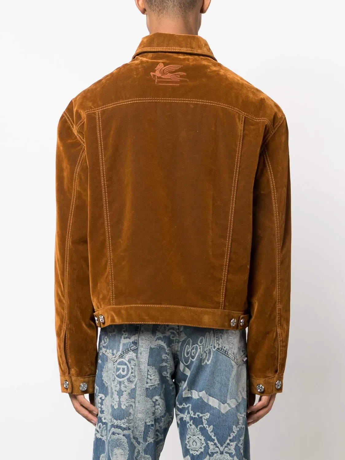 Куртка с вышивкой логотипа из хлопка ETRO, коричневый — фото 3