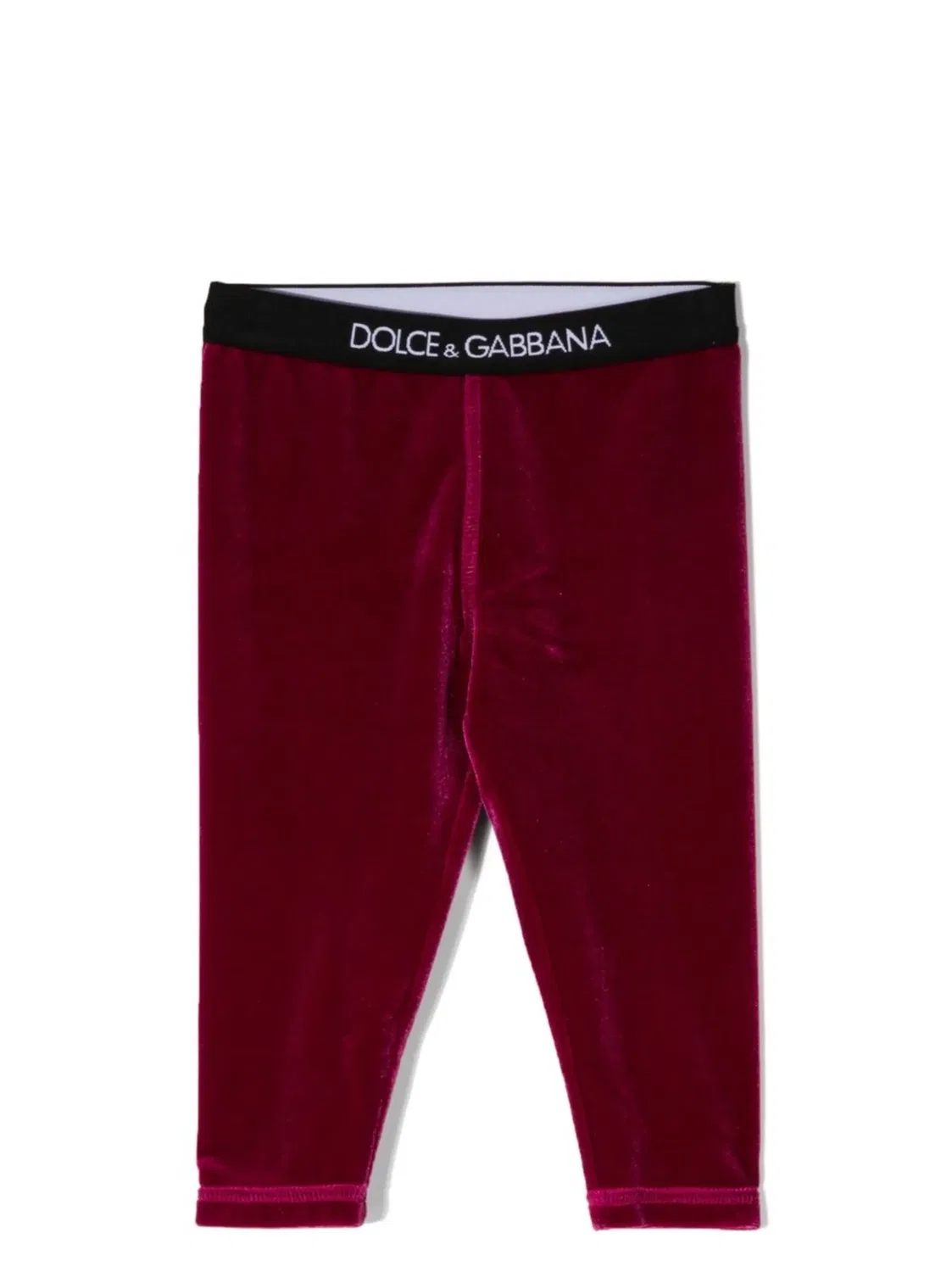 Леггинсы из велюра с логотипом Dolce & Gabbana, розовый