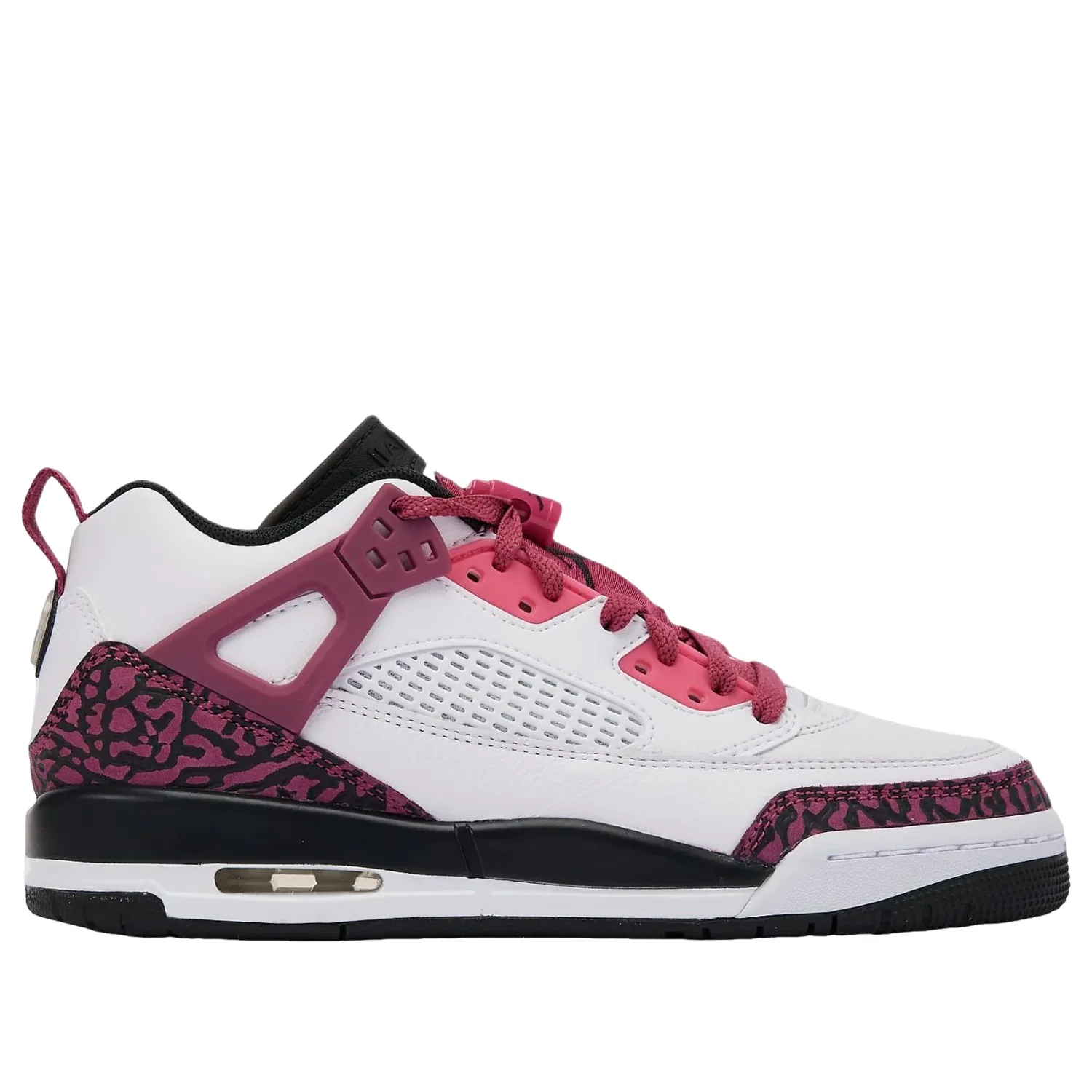 Детские кроссовки с кожаным верхом Air Jordan Spizike Low 'White Sweet Beet Desert Pink' Jordan, White/Sweet Beetroot/Desert Pink/Dull Shade — фото 2