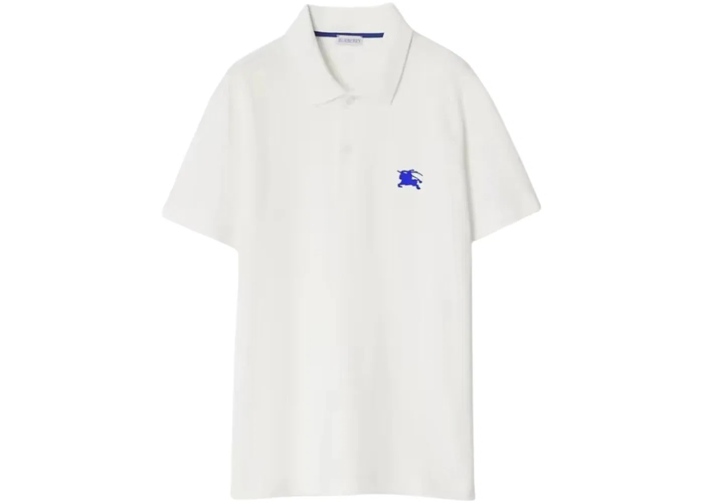 Мужское поло с вышитым логотипом Burberry, White/Blue