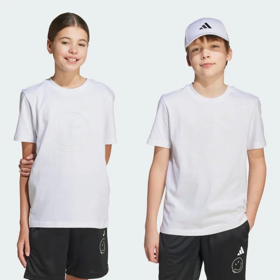 Детская футболка с принтом Smileyworld Graphics adidas, Белый