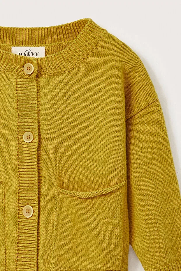 Детский кардиган оверсайз Wool Oversize Knitwear Marvy, Yellow — фото 4