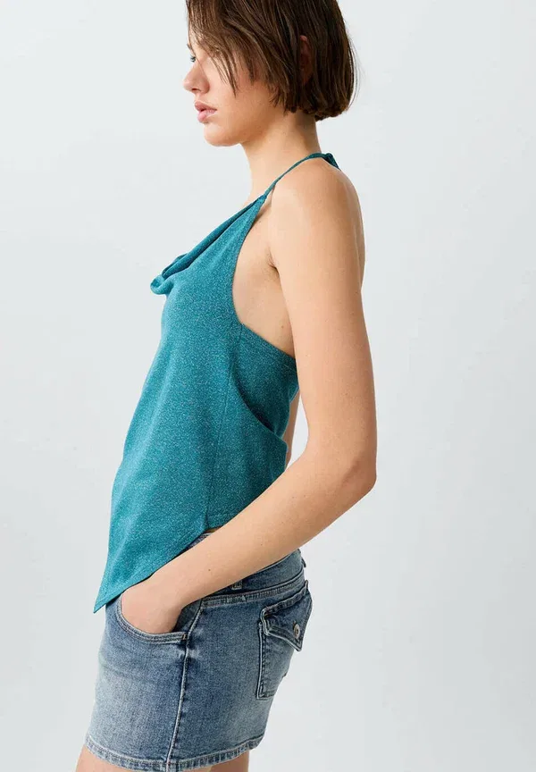 Детские шорты Mango Kids, синий — фото 4