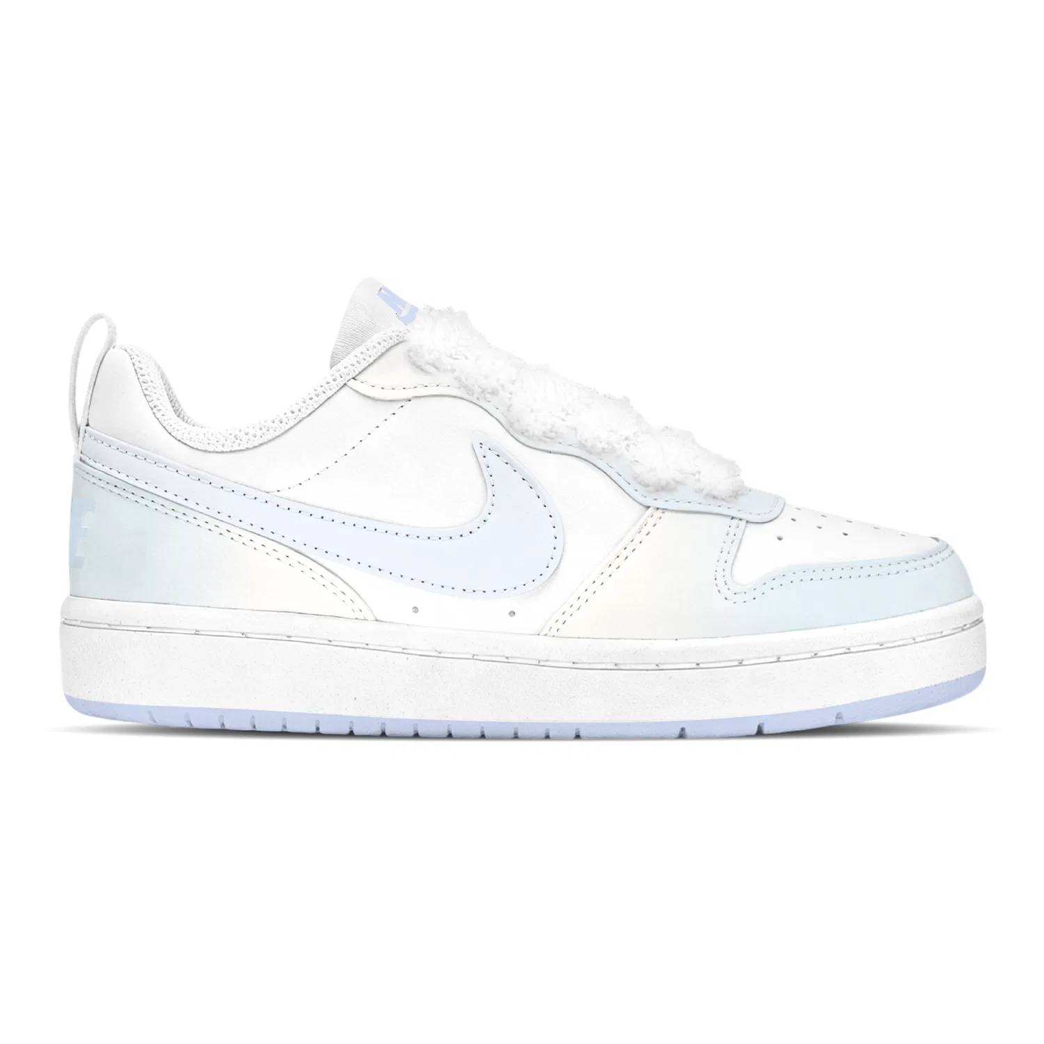 Детские кроссовки для скейтбординга с кожаным верхом Court Borough Nike, White Blue — фото 4