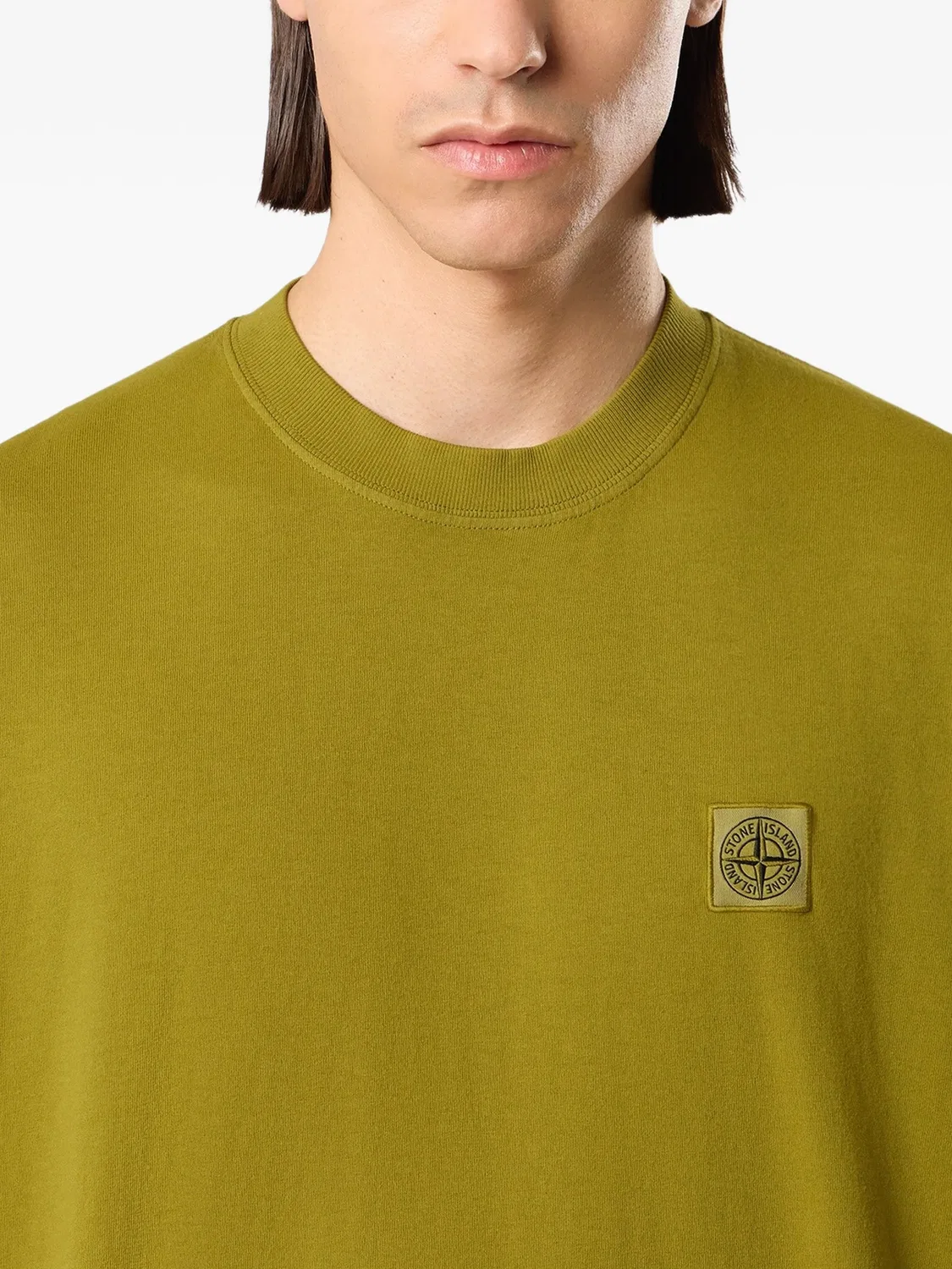 Футболка с нашивкой, зеленая Stone Island, зеленый — фото 2