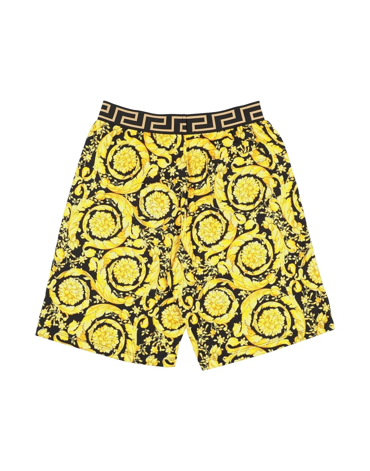 Детские шорты для девочек из французского терье с принтом Versace Young, желтый — фото 2