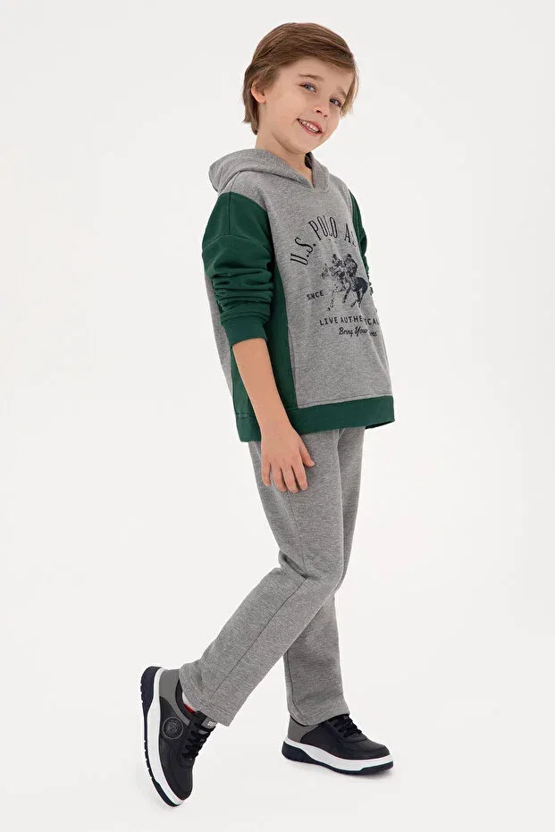 Детские спортивные штаны для мальчиков прямого кроя U.S. Polo Assn., Gray Melange — фото 2