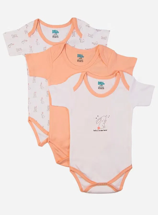 Боди-комбинезон с принтом комплект из 3 штук Babies Basic, белый