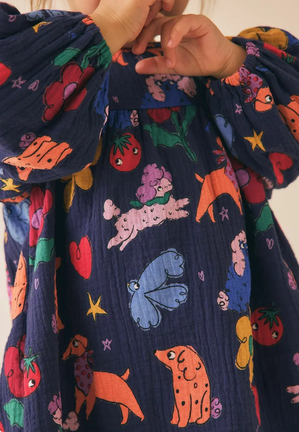 Платье с длинными рукавами и принтом - повседневное платье Next, Navy Blue Dog Print — фото 4