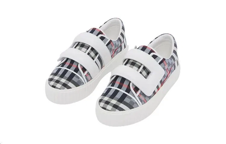 Детские кроссовки для скейтбординга с принтом Burberry, Gray Red White — фото 4