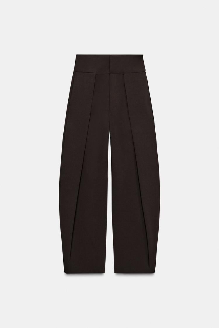 

Брюки Zara Balloon Pleat, коричневый