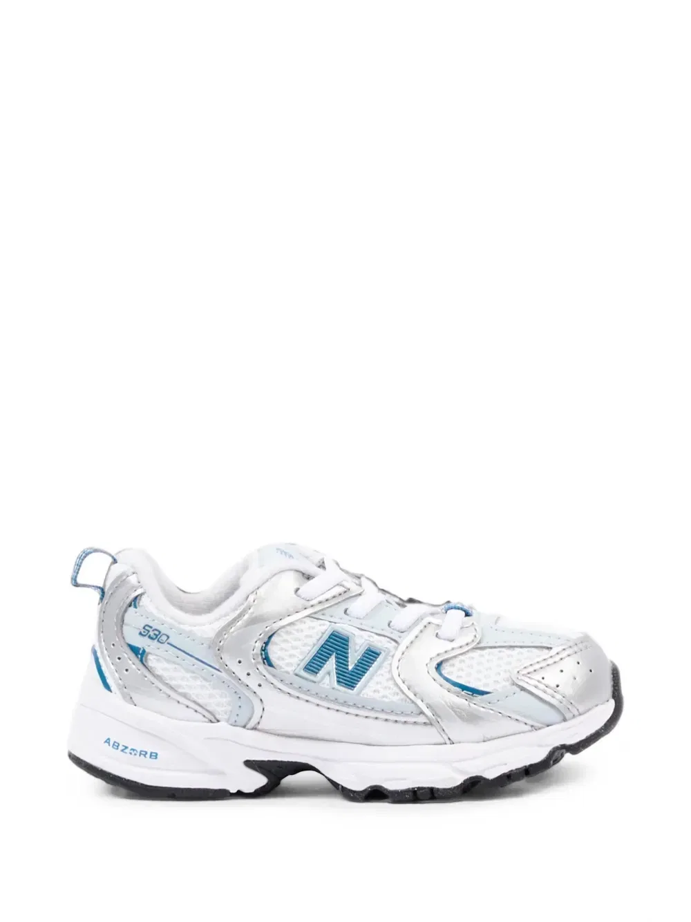 Кроссовки 530 со вставками из кружева New Balance Kids, серебряный — фото 2