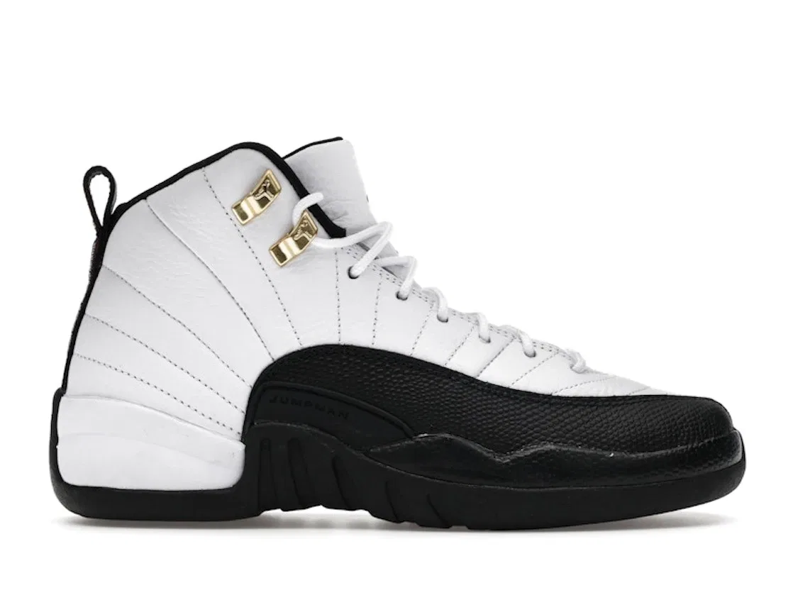 Детские кроссовки Lifestyle с контрастной расцветкой Jordan 12 Retro Taxi 2025 GS, White/Black/Taxi