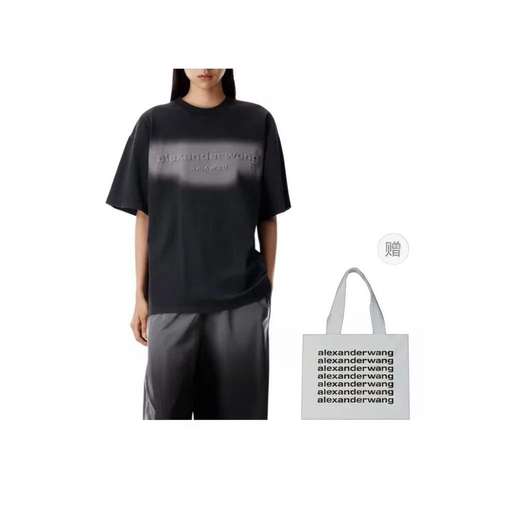 Футболка Oversized с логотипом Alexander Wang, Black