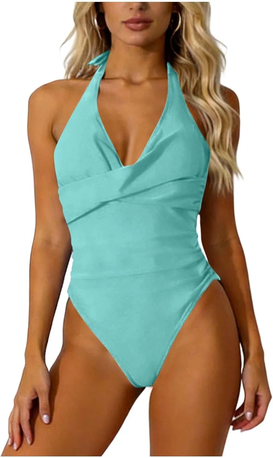 Женский цельнокроеный купальник с эффектом утяжки APPointed, Light Blue