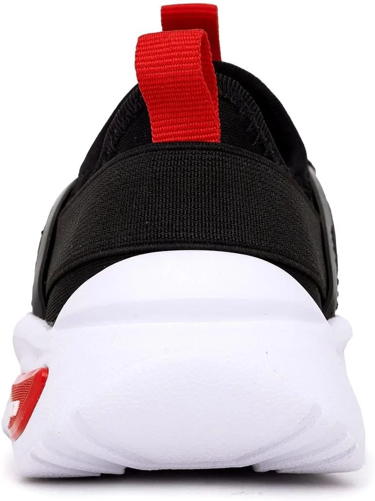 Детские слипоны-кроссовки со шнурком-резинкой Nautica, Black Red-Splash — фото 3