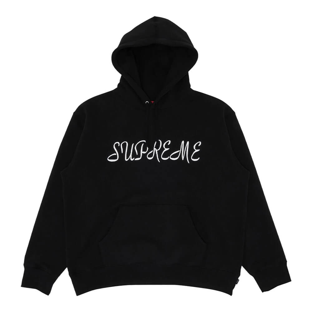 

Толстовка Supreme Script Hooded, чёрный, Черный, Толстовка Supreme Script Hooded, чёрный