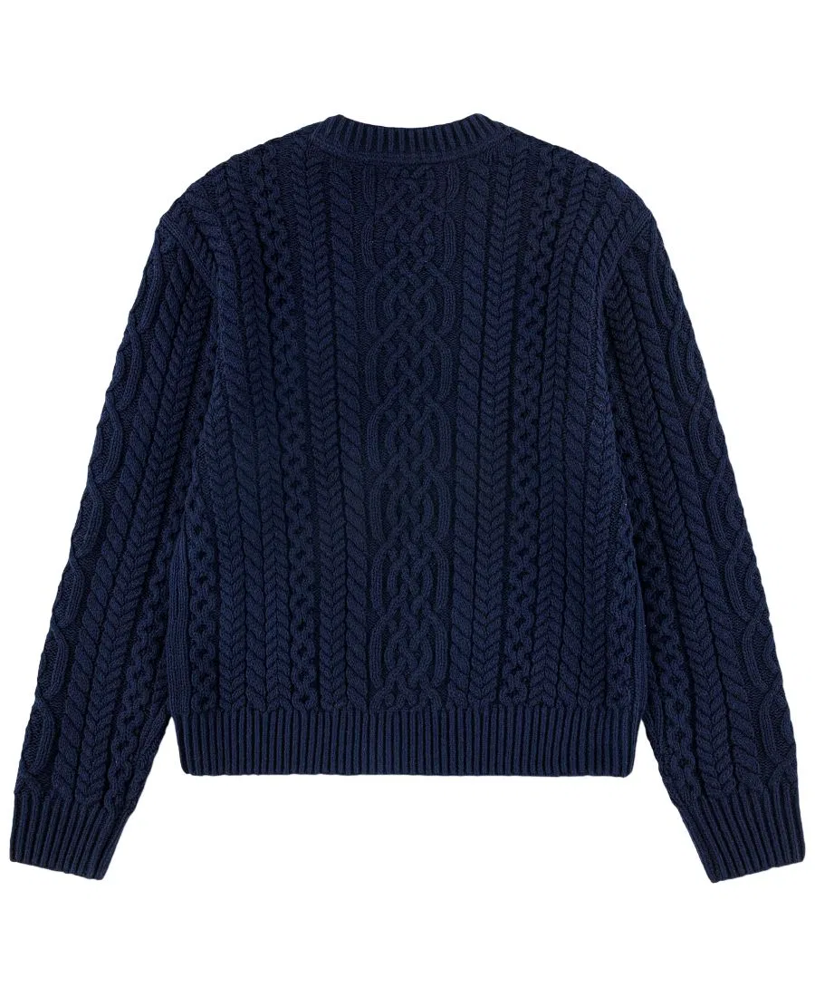 Свитер с косами для мальчика, с длинным рукавом abercrombie kids, Navy Blazer — фото 2