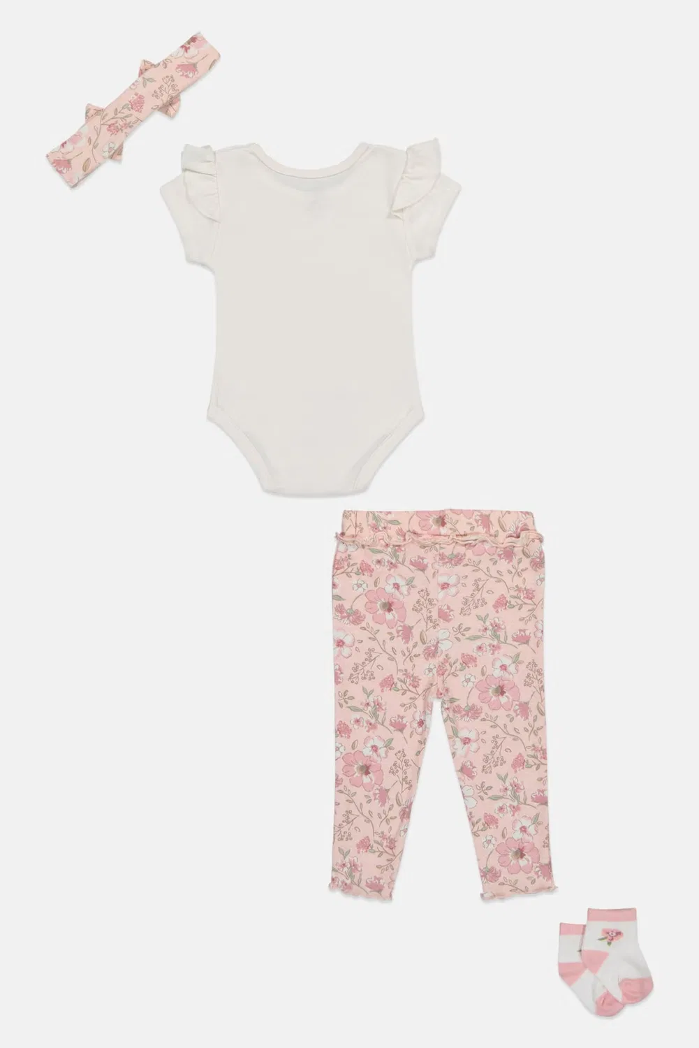 Комплект боди и штанов с принтом 4 предмета Baby Essentials, разноцветный — фото 3