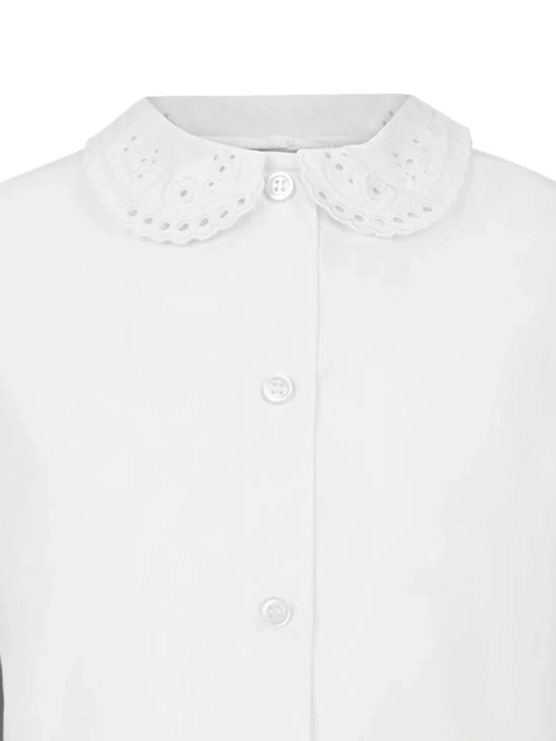Блузка с короткими рукавами и кружевным воротником Zeco Schoolwear Kids, белый — фото 3