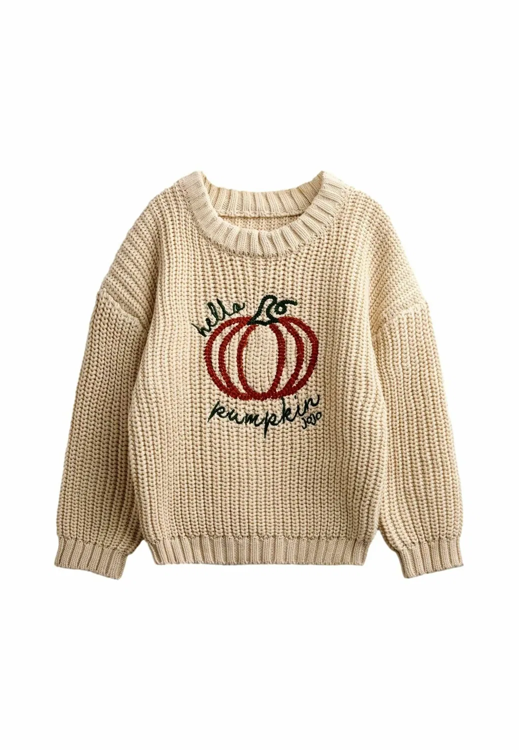 Вышитый вязаный джемпер - джемпер Jojo Maman Bébé, Natural Pumpkin