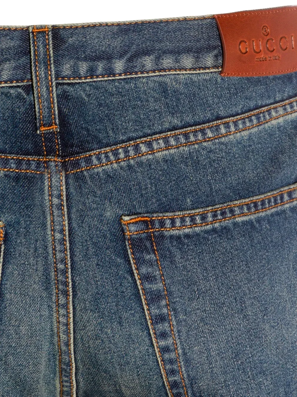 Джинсы с заниженной талией и пряжкой Horsebit GUCCI, синий — фото 3