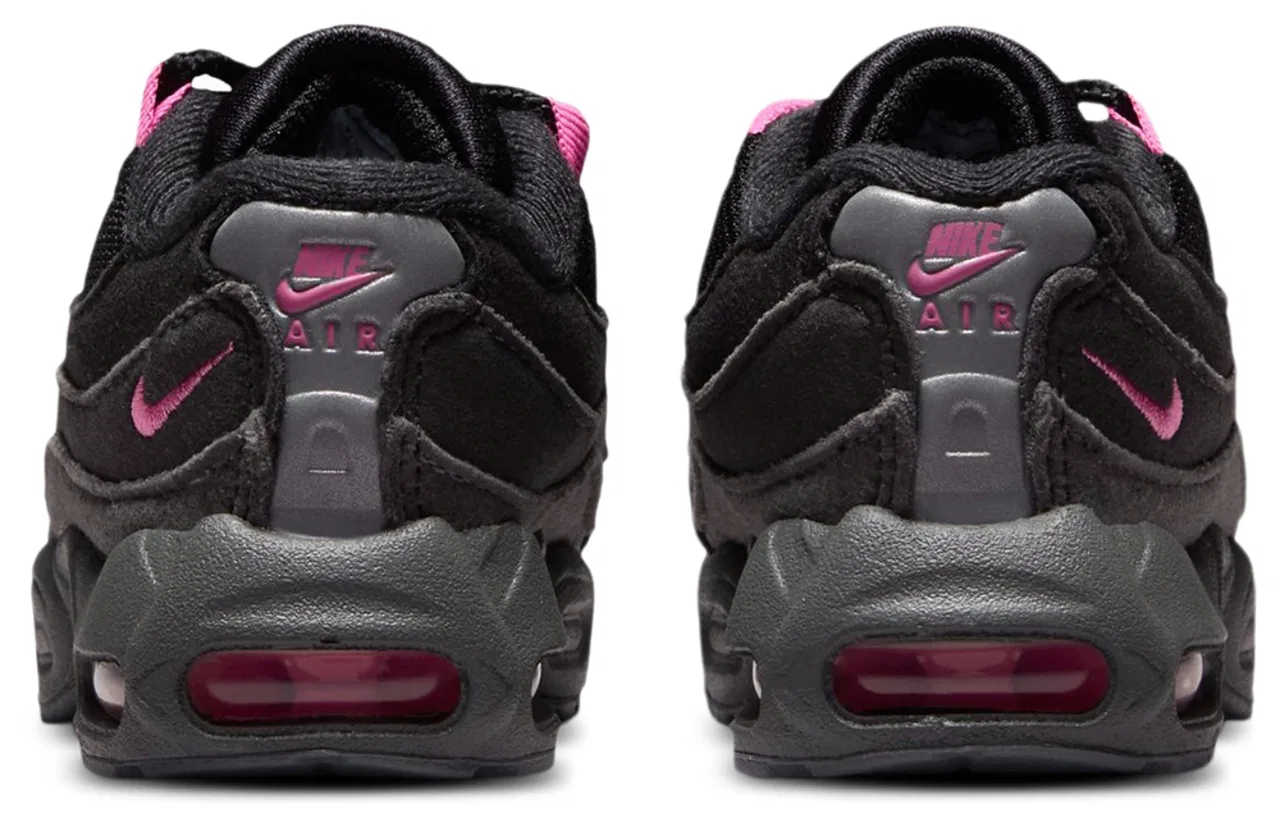 Детские кроссовки для мальчиков с амортизацией Air Max 95 Nike, Cool Gray/Black/Playful Pink — фото 3