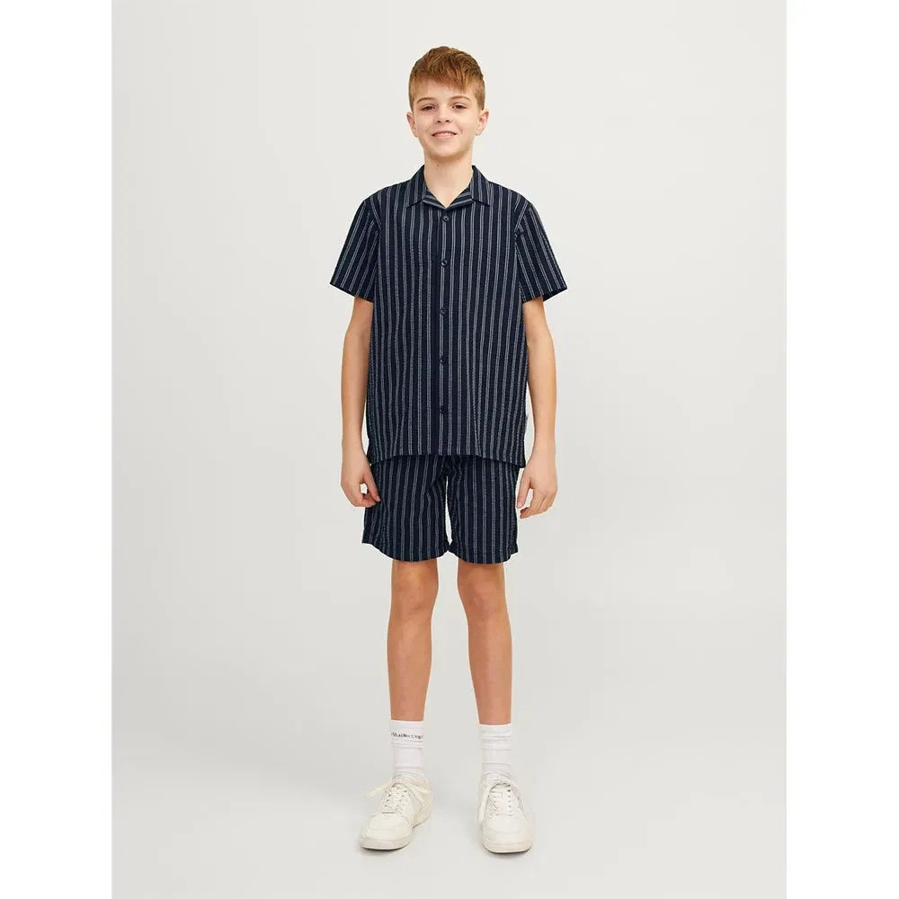 Рубашка с коротким рукавом Seersucker Jack & Jones, черный — фото 4
