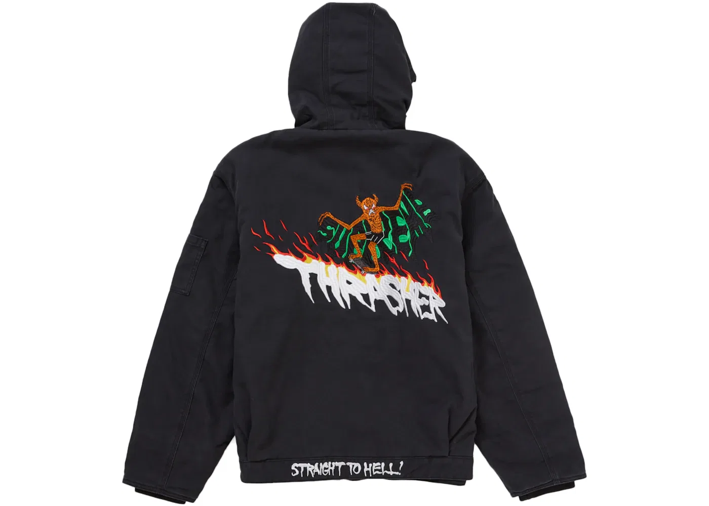 Мужская куртка-бомбер с капюшоном Supreme Thrasher Hooded Work Jacket, Black
