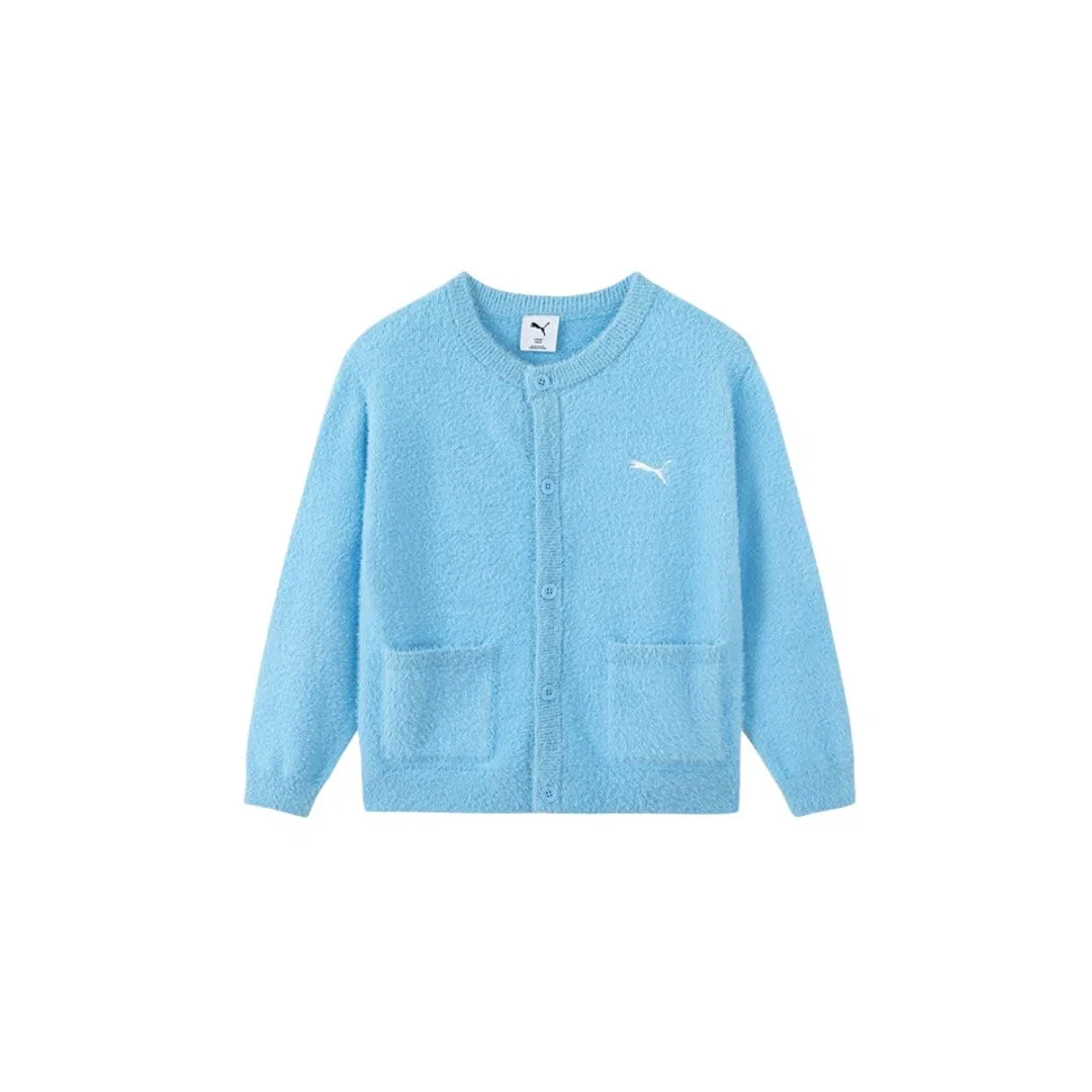 Детский свитшот с круглым вырезом, утепленный, PUMA, Lake Blue