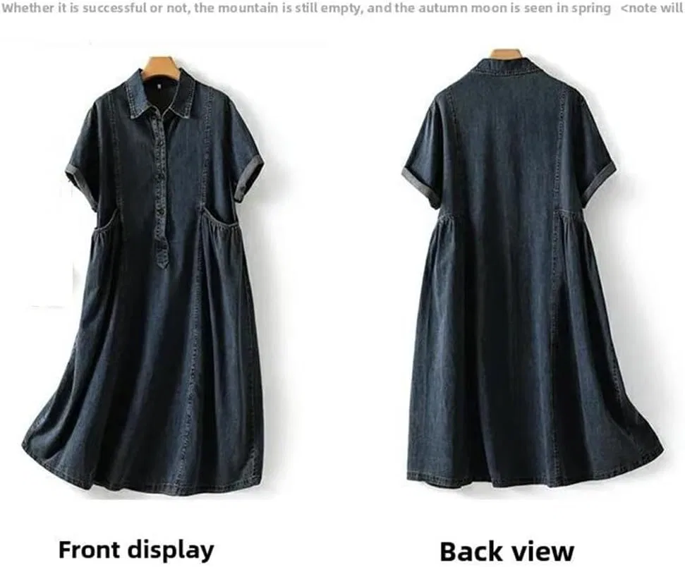 Женское джинсовое платье миди с отложным воротником Polo, Blue — фото 2