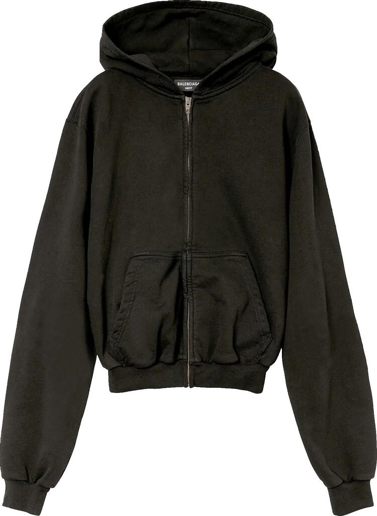 

Худи Balenciaga No Rib Hoodie 'Washed Black', черный