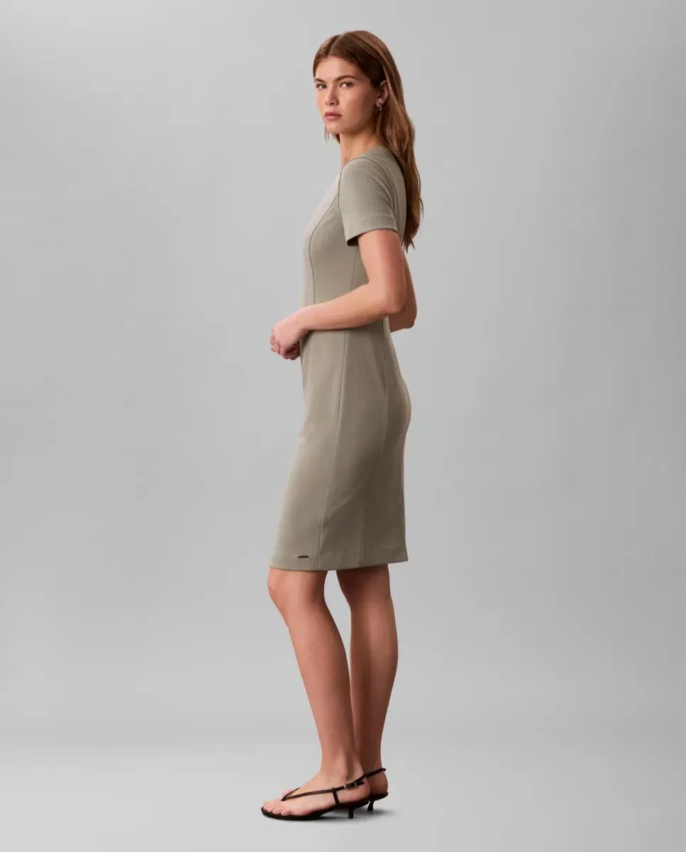 Женское платье миди из креп-дайвинга Calvin Klein, Gris — фото 3