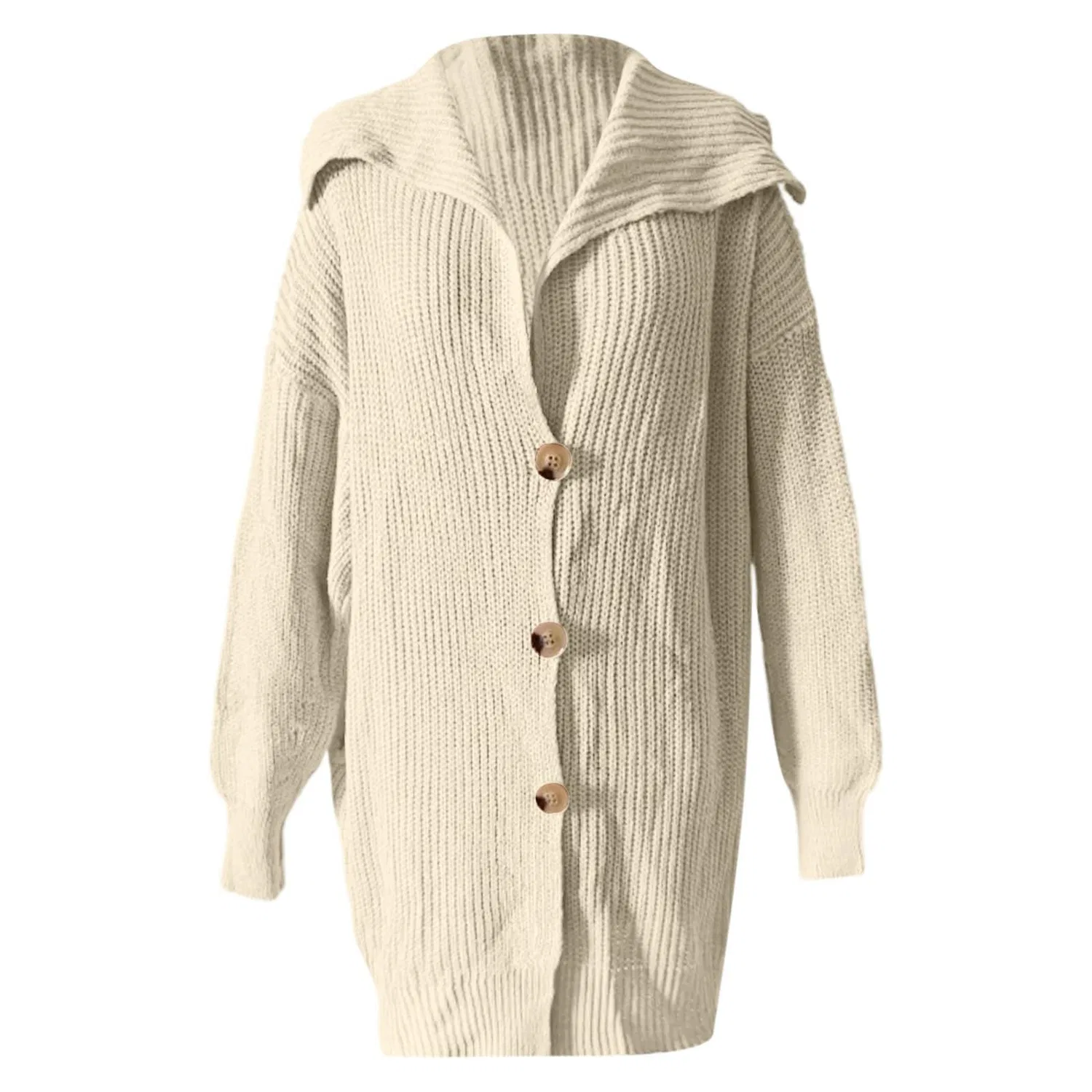 Женское длинное пальто с воротником и карманами, осенне-зимнее, Comodo ed Elegante, Beige — фото 3