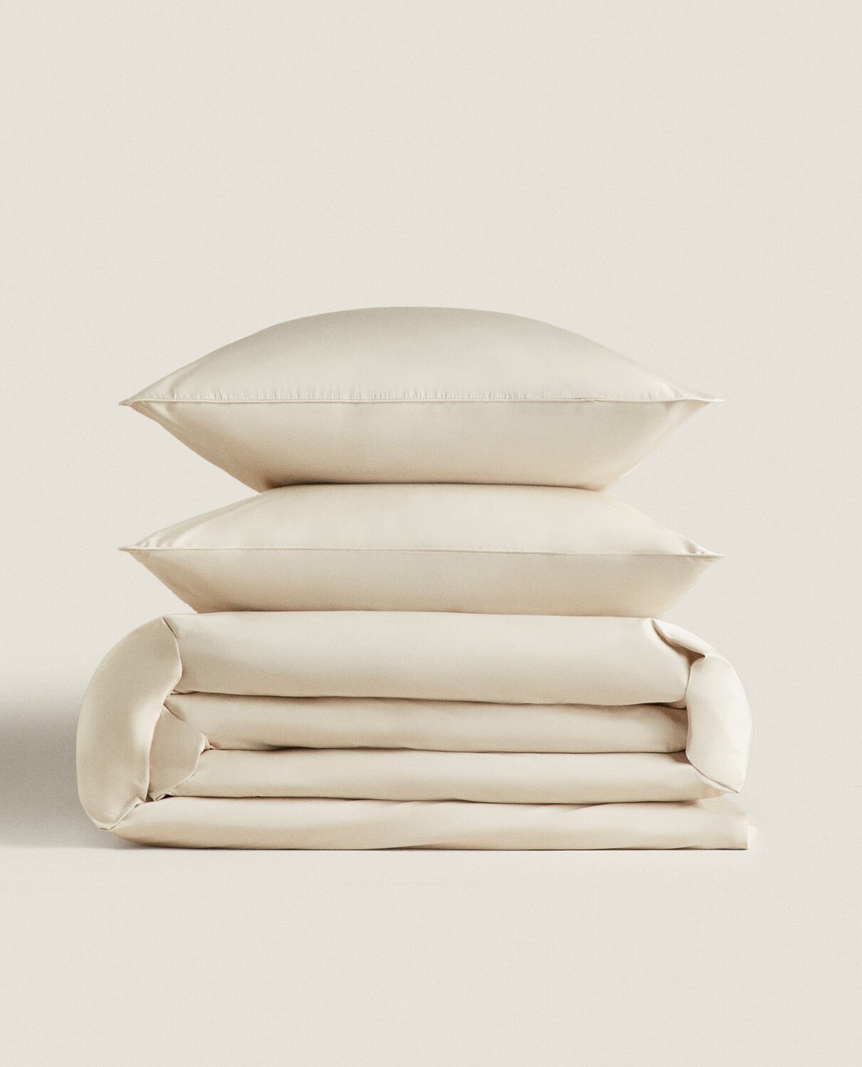Пододеяльник Zara Home Cotton Percale Duvet, 300 нитей, бежевый — фото 2