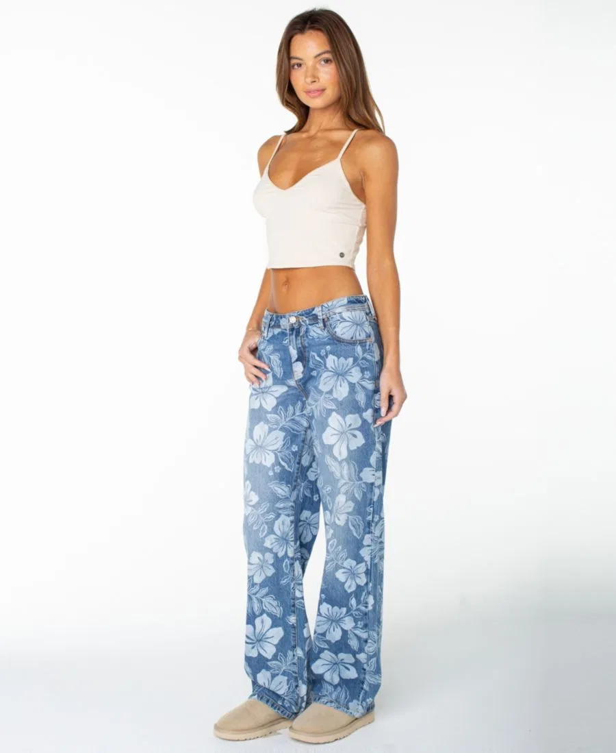 Джинсы с принтом Haven Flora Low-Rise Roxy, Flora Fade Print Denim Wash — фото 2