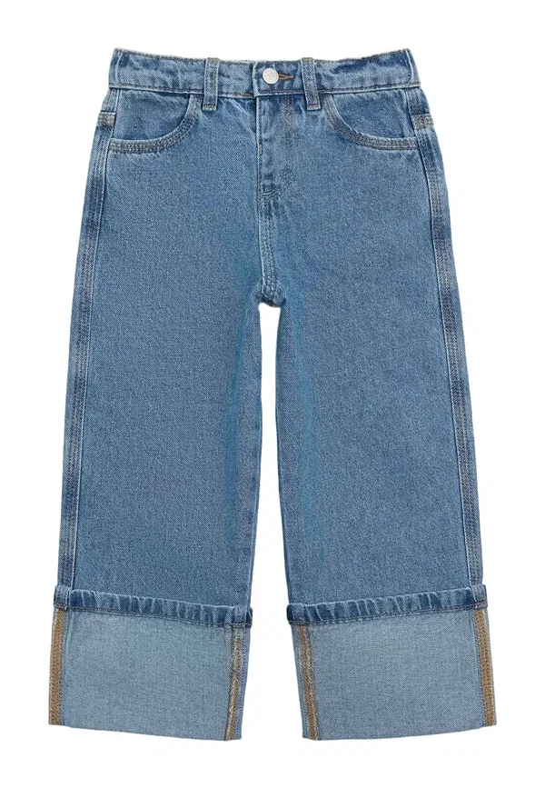 Джинсы прямые Turn up straight leg jeans Marks & Spencer, деним, деним
