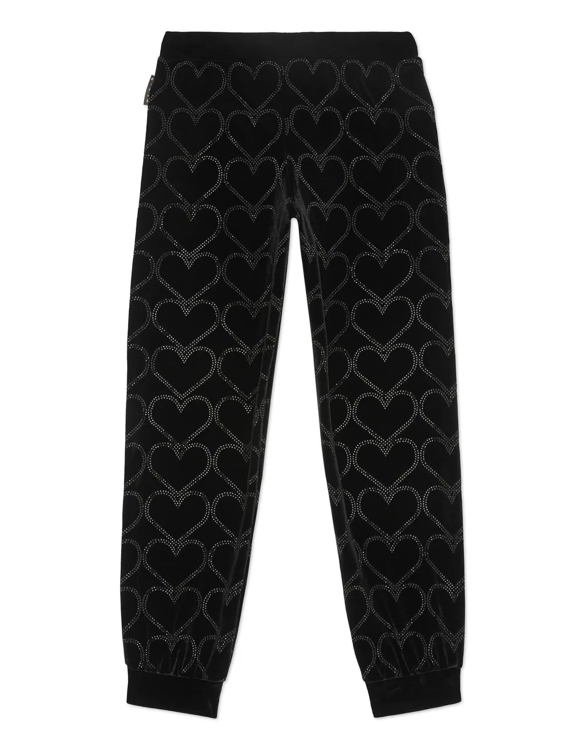 Детские брюки для девочек с принтом в виде сердец Jogging Trousers Heart PHILIPP PLEIN, черный — фото 3