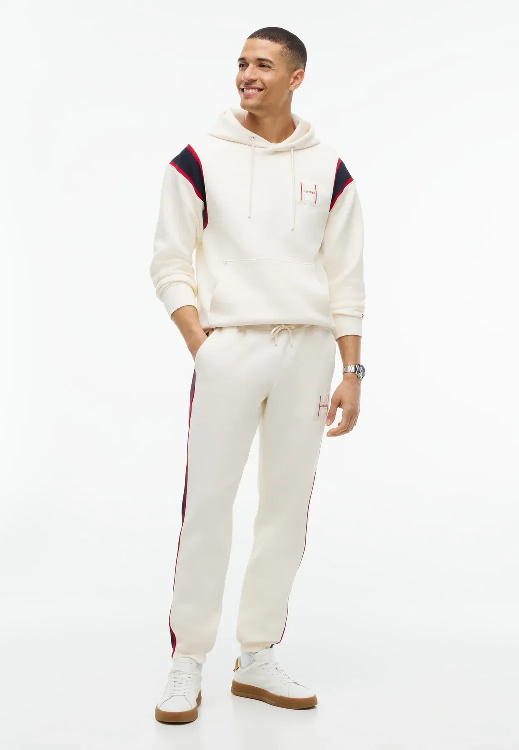 Толстовка Rwb pique h Bagde reg - толстовка с капюшоном Tommy Hilfiger, Ivory Petal — фото 2